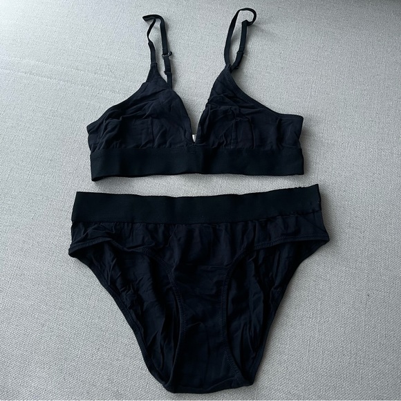 SKIN ORGANIC Blue Hadlee Triangle Bra Matching Set - Picture 4 of 7